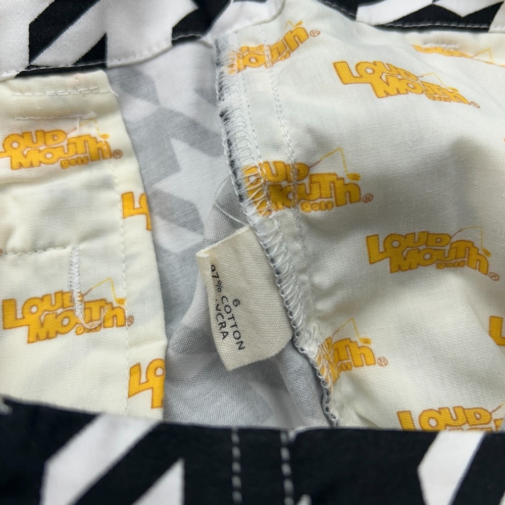 Loudmouth Shorts Womens 6 Bermuda Houndstooth Golf Wild Athleisure Black White - Picture 4 of 8